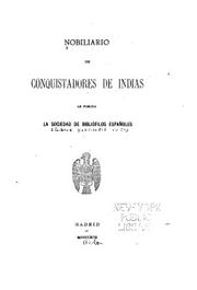 Cover of: Nobiliario de conquistadores de Indias by Antonio Paz y Meliá