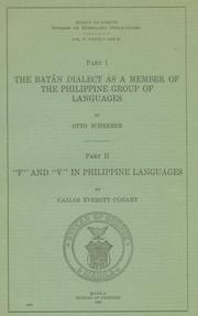 Cover of: The Batán dialect as a member of the Philippine group of languages by Otto Scheerer