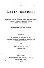 Cover of: A Latin reader: Consisting of Selections from Phaedrus, Caesar, Curtius ...