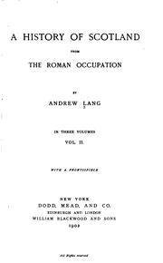 Cover of: A History of Scotland from the Roman Occupation