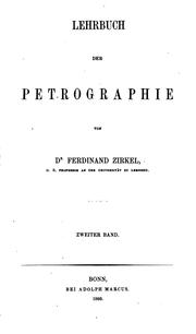 Cover of: Lehrbuch der Petrographie