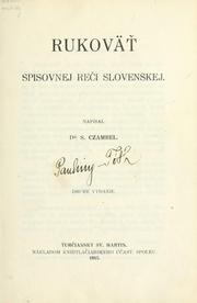 Cover of: Rukovät' spisovnej rei slovenskej.