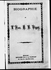 Cover of: Biographie de l'Hon. D.B. Viger by Joseph Royal