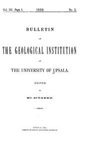 Cover of: Bulletin of the Geological Institutions of the University of Uppsala