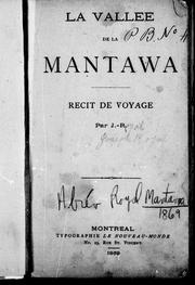 Cover of: La vallée de la Mantawa by Joseph Royal