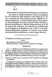 Cover of: Tratado de amistad, comercio y navegacion entre Nicaragua y S.M.B.: Firmado en Managua, por los ...