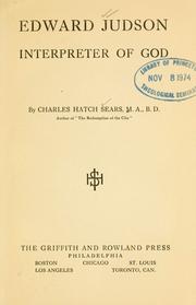Cover of: Edward Judson, interpreter of God by Charles Hatch Sears