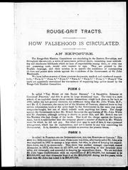 Cover of: Rouge-Grit tracts: how falsehood is circulated.