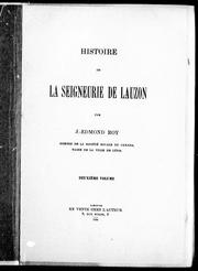 Cover of: Histoire de la seigneurie de Lauzon by J.-Edmond Roy