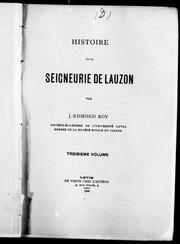 Cover of: Histoire de la seigneurie de Lauzon by J.-Edmond Roy