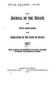 Cover of: Journal of the Senate, of the ... Legislature of the State of Wisconsin