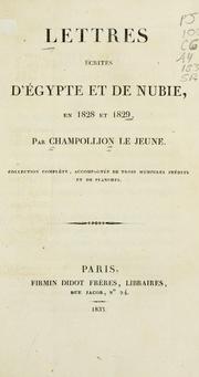 Cover of: Lettres écrites d'Egypte et de Nubie by Jean-François Champollion