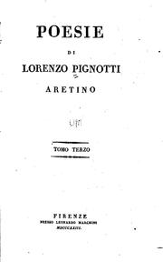 Cover of: Poesie di Lorenzo Pignotti Aretino ...