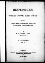 Cover of: Hesperothen, notes from the West by by W. H. Russell.