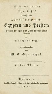 Cover of: Reise durch das Türkische Reich, Egypten und Persien, während der ersten sechs Jahre der französischen Republik oder von 1792 bis 1798.