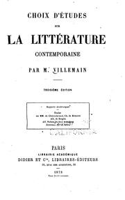 Cover of: Choix d'études sur la littérature contemporaine