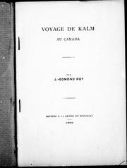 Voyage de Kalm au Canada by J.-Edmond Roy