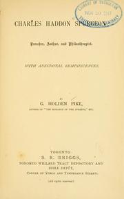 Cover of: Charles Haddon Spurgeon by Pike, G. Holden, Pike, G. Holden