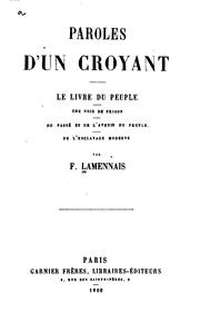 Cover of: paroles d'un croyant by f. lamennais