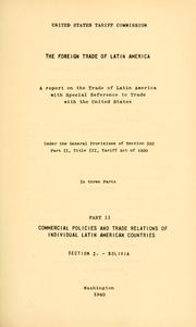 Cover of: The foreign trade of Latin America: a report on the trade of Latin America with special reference to trade with the United States ...