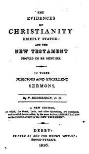 Cover of: The evidences of Christianity briefly stated