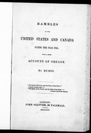 Cover of: Rambles in the United States and Canada during the year 1845: with a short account of Oregon