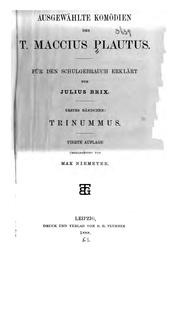 Cover of: Ausgewählte Komödien des T. Maccius Plautus by Titus Maccius Plautus