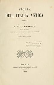 Cover of: Storia dell'Italia antica by Atto Vannucci