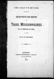 Cover of: Découverte des restes de trois missionnaires de la Compagnie de Jésus