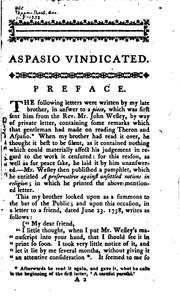 Cover of: Aspasio Vindicated, and the Scripture Doctrine of Imputed Righteousness Defended in Eleven ... by James Hervey , William Cudworth