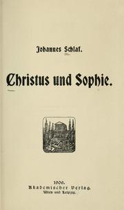Cover of: Christus und Sophie