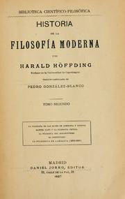 Cover of: oria de la filosofía moderna.