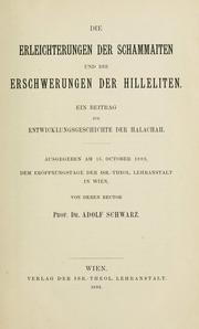 Die Erleichterungen der Schammaiten und die Erschwerungen der Hilleliten by Adolf Schwarz