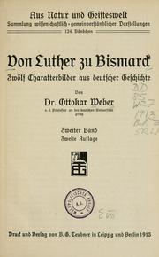 Cover of: Von Luther zu Bismarck by Ottokar Weber