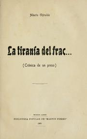 Cover of: tiranía del frac: (crónica de un preso)