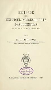 Cover of: Beiträge zur Entwicklungsgeschichte des Judentums by Daniīl Avraamovich Khvol'son