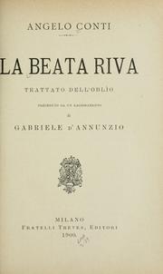 Cover of: beata riva: trattoto del'oblio