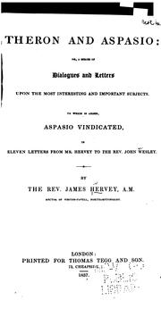 Cover of: Theron and Aspasio; Or, A Series of Dialogues and Letters Upon the Most Interesting and ...