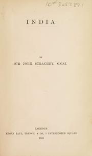 Cover of: India. by Strachey, John Sir, Strachey, John Sir