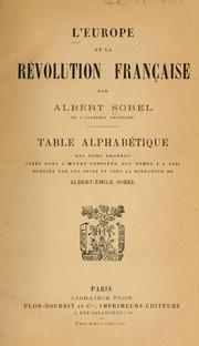 Cover of: L' Europe et la revolution francaise by Albert Sorel