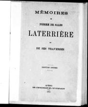 Cover of: Mémoires de Pierre de Sales Laterrière et de ses traverses