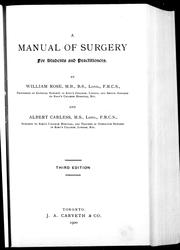 Cover of: A manual of surgery for students and practitioners