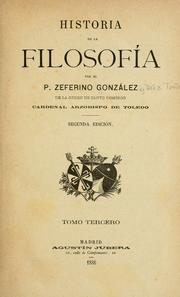 Cover of: Historia de la filosofía. by Ceferino González y Díaz Tuñón