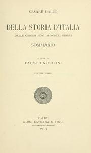 Cover of: Della storia d'Italia dalle origini fino ai nostri giorni by Cesare Balbo, conte