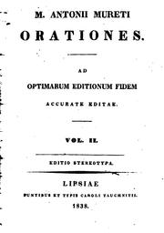 Cover of: M. Antonii Mureti Epistolae: ad optimarum editionum fidem accurate editae