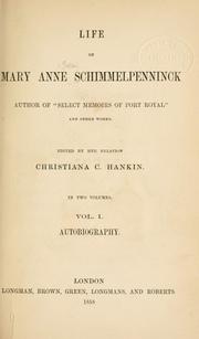 Cover of: Life of Mary Anne Schimmelpenninck ...