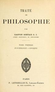 Cover of: Traité de philosophie. by Gaston Sortais