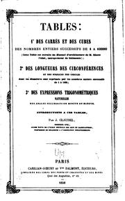 Cover of: Tables by Joseph Claudel , Charles Séguin