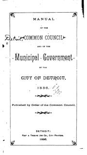 Cover of: Municipal Manual of the City of Detroit