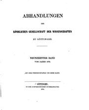 Cover of: Abhandlungen der königlichen Gesellschaft der Wissenschaften zu Göttingen
